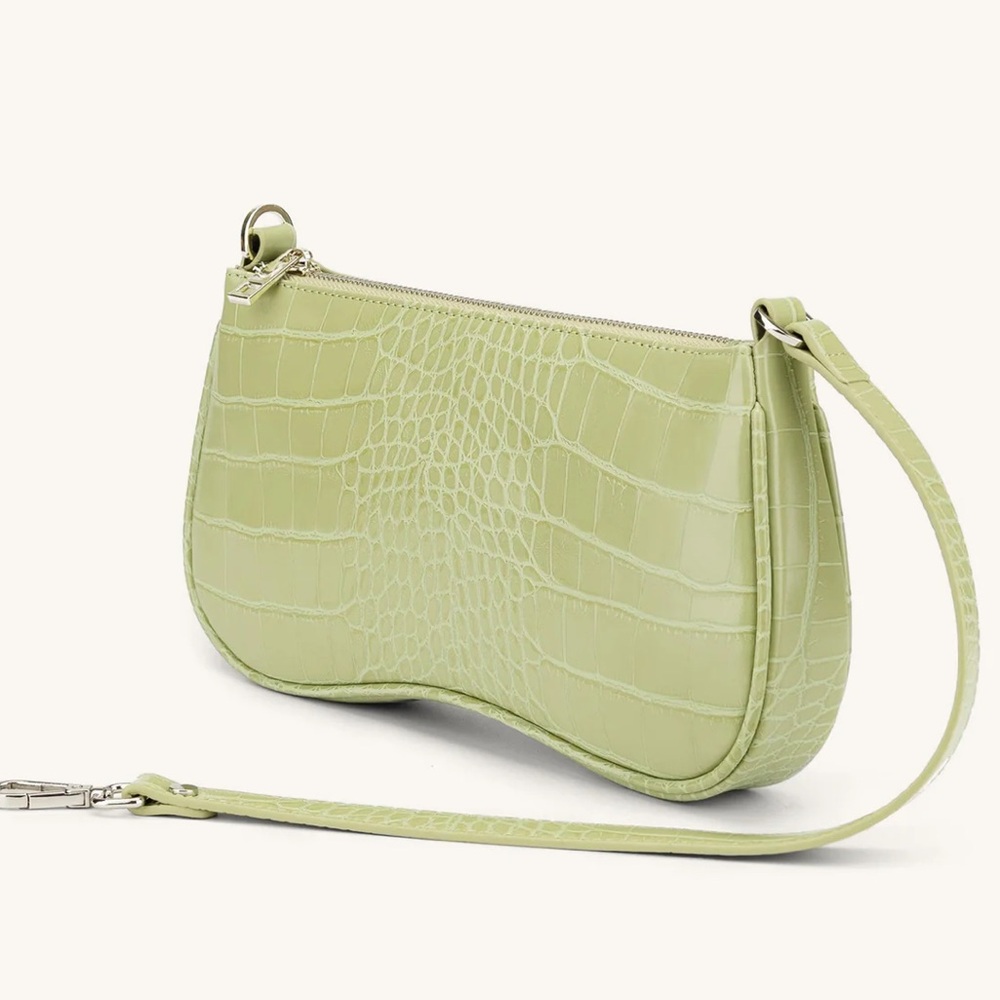 JW Pei Eva Shoulder Handbag - Sage Green Croc - Picture 3 of 10